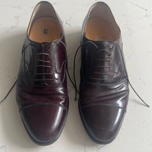 SALVATORE FERRAGAMO-MENS BROWN LEATHER SHOES- SIZE 8.5